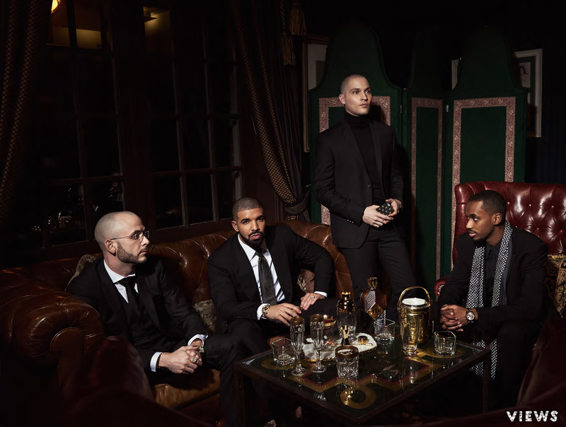 Here’s Drake, conferring with his other partners in crime.